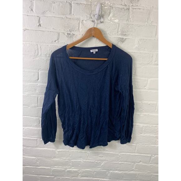 Splendid Women's Round Neck Pullover T-Shirt Long Sleeve Blue Size Small - Picture 1 of 5